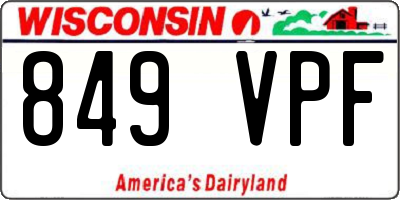 WI license plate 849VPF
