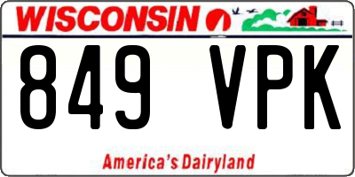 WI license plate 849VPK