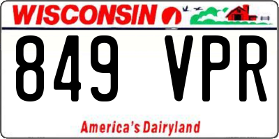 WI license plate 849VPR