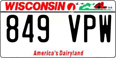 WI license plate 849VPW