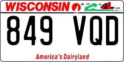 WI license plate 849VQD