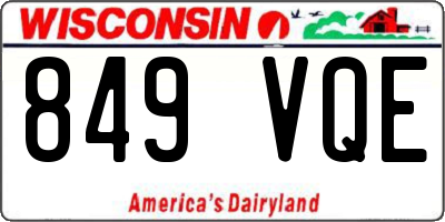 WI license plate 849VQE