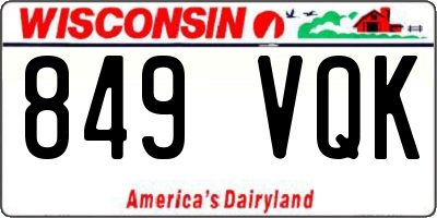 WI license plate 849VQK