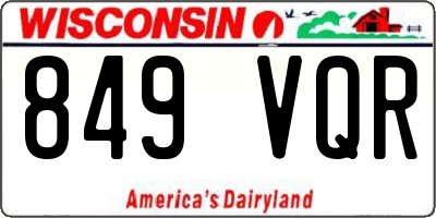 WI license plate 849VQR