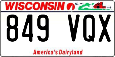 WI license plate 849VQX