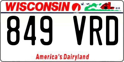 WI license plate 849VRD
