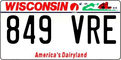 WI license plate 849VRE