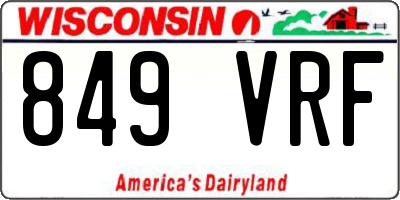 WI license plate 849VRF