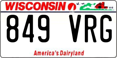 WI license plate 849VRG
