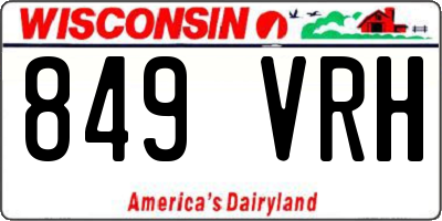 WI license plate 849VRH