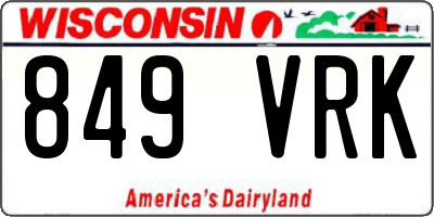 WI license plate 849VRK