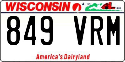 WI license plate 849VRM