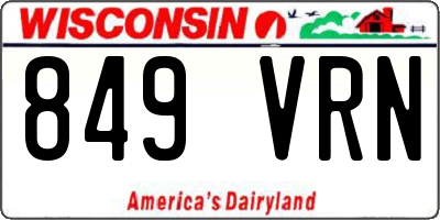 WI license plate 849VRN