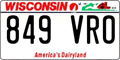 WI license plate 849VRO