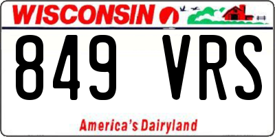 WI license plate 849VRS