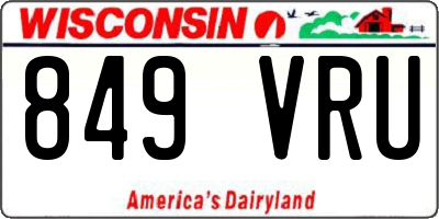 WI license plate 849VRU
