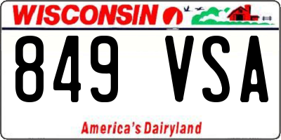 WI license plate 849VSA
