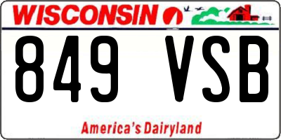 WI license plate 849VSB