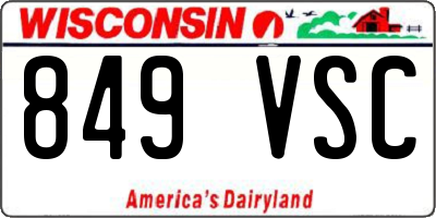 WI license plate 849VSC