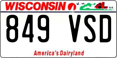 WI license plate 849VSD