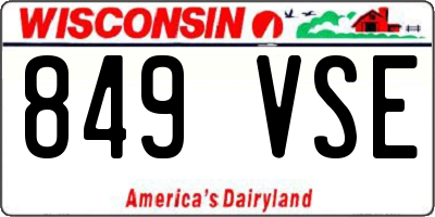 WI license plate 849VSE