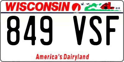 WI license plate 849VSF