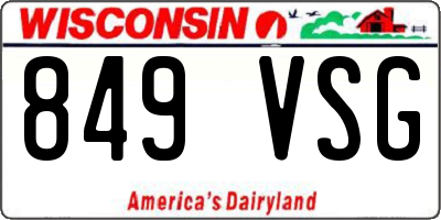 WI license plate 849VSG