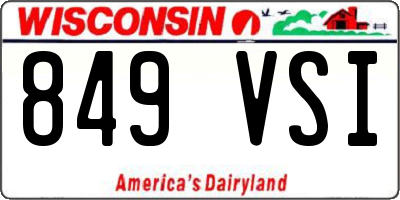 WI license plate 849VSI