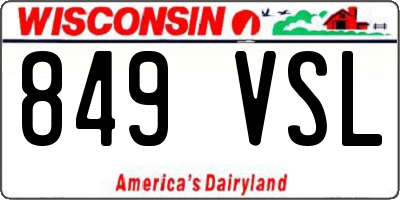 WI license plate 849VSL
