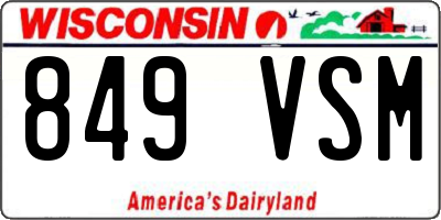 WI license plate 849VSM