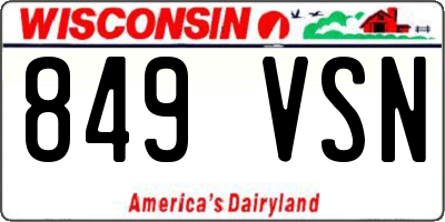 WI license plate 849VSN