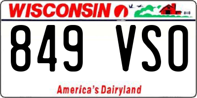 WI license plate 849VSO
