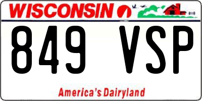 WI license plate 849VSP