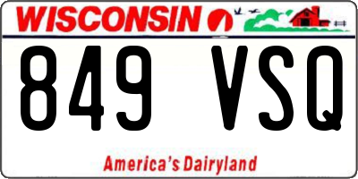 WI license plate 849VSQ