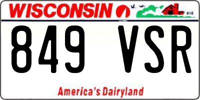 WI license plate 849VSR