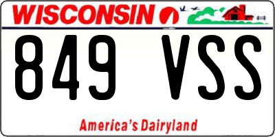 WI license plate 849VSS
