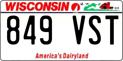 WI license plate 849VST