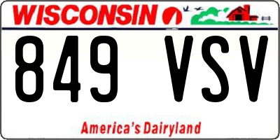 WI license plate 849VSV
