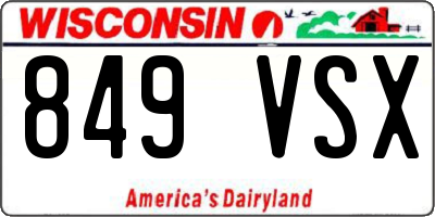 WI license plate 849VSX