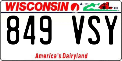 WI license plate 849VSY