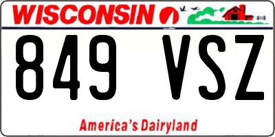 WI license plate 849VSZ