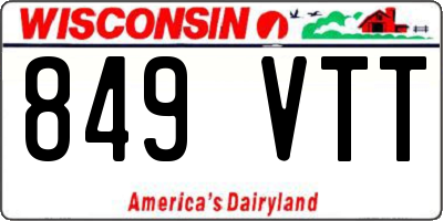 WI license plate 849VTT