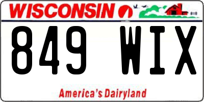 WI license plate 849WIX