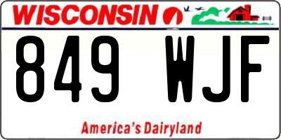 WI license plate 849WJF