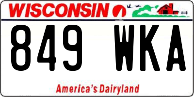 WI license plate 849WKA
