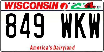 WI license plate 849WKW