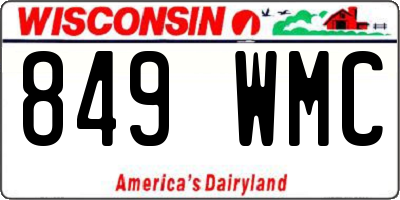 WI license plate 849WMC