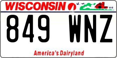 WI license plate 849WNZ