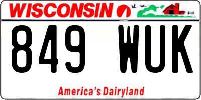 WI license plate 849WUK