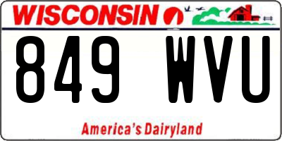 WI license plate 849WVU